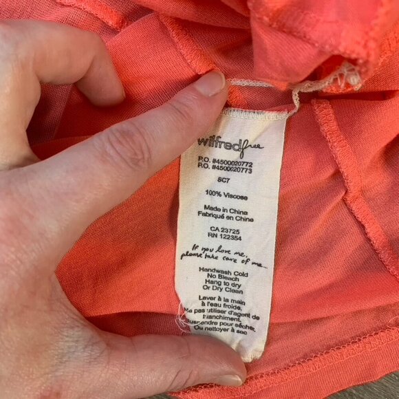 Wilfred Free Aritzia Top T-shirt Cropped Short sleeve Coral Pink Size XS - Picture 11 of 15